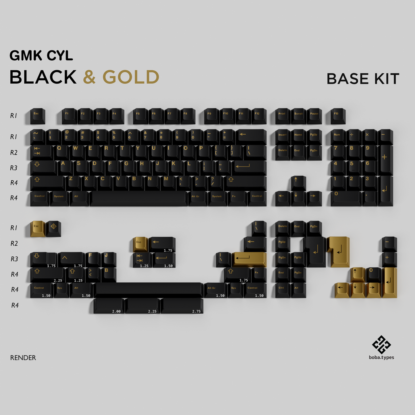GMK CYL Black & Gold