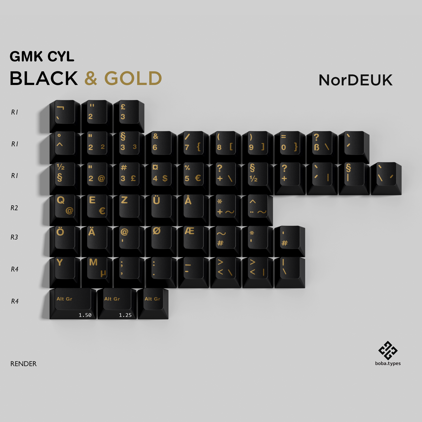 GMK CYL Black & Gold