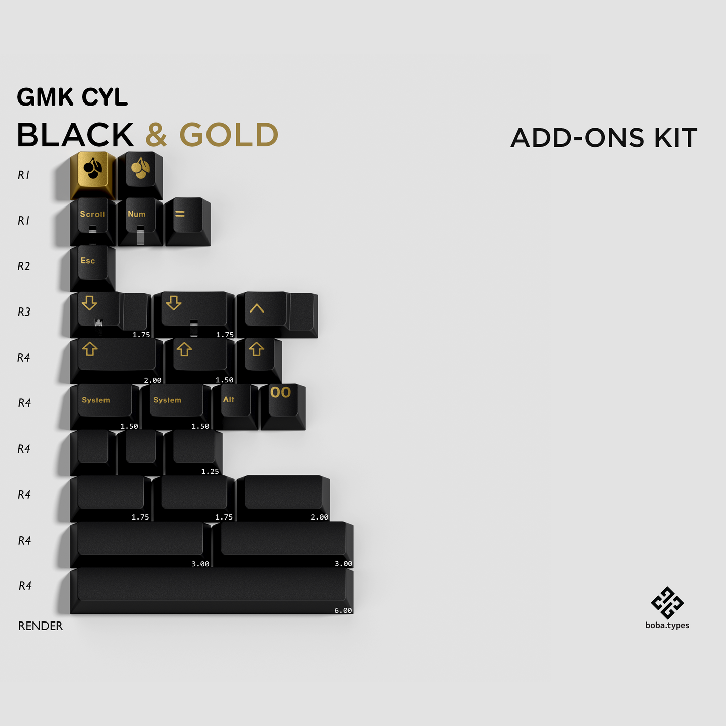 [Group Buy] GMK CYL Black & Gold