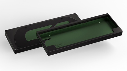 render of a Keycult No. 1 / 60 with a black case and alu camo green mid