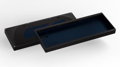 render of a Keycult No. 1 / 60 with a black case and alu navy mid