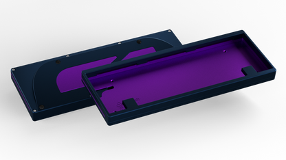 render of a Keycult No. 1 / 60 with a navy case and alu purple mid
