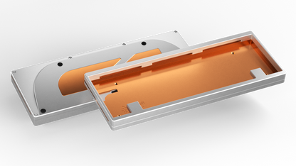 render of a Keycult No. 1 / 60 with a silver case and copper mid