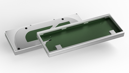 render of a Keycult No. 1 / 60 with a silver case and alu camo green mid
