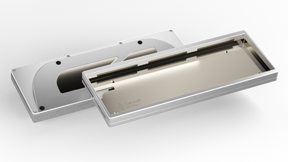 render of a Keycult No. 1 / 60 with a silver case and polished stainless steel mid