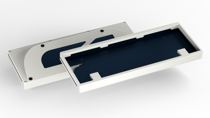 render of a Keycult No. 1 / 60 with a white case and alu navy mid