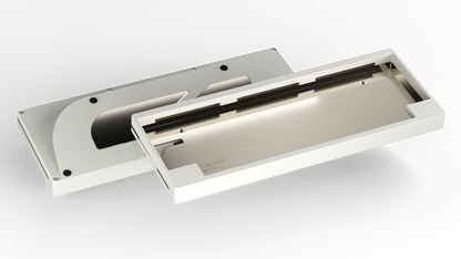render of a Keycult No. 1 / 60 with a white case and polished stainless steel mid