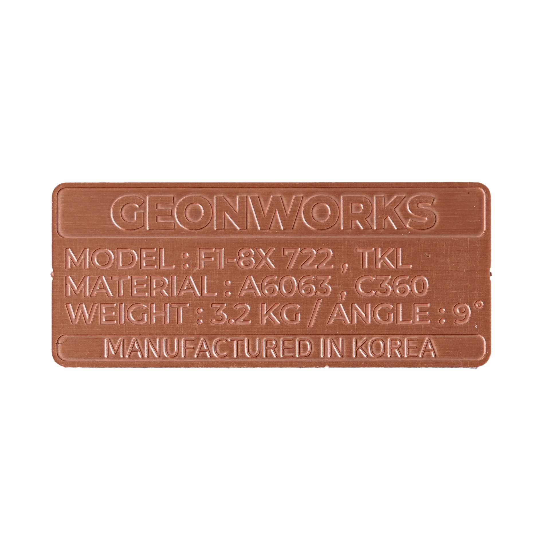 Metal Tag for F1-8X 722 – GEONWORKS